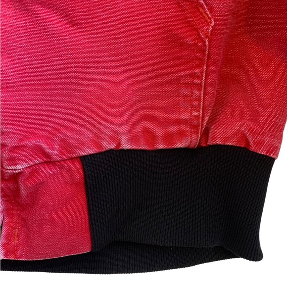 CARHARTT | Rare Vintage 90s Red Distressed Insulated Hooded Coat Jacket | Size L - Picture 6 of 16